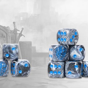 hundred-kingdoms-logo-on-dark-stone-marbled-dice-24-per-pack.jpg Hundred Kingdoms Logo on Steel Marbled Dice
